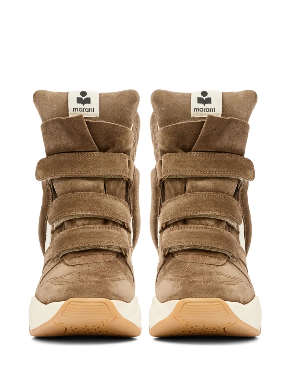 ISABEL MARANT Balskee suede wedge high-top sneakers Brown