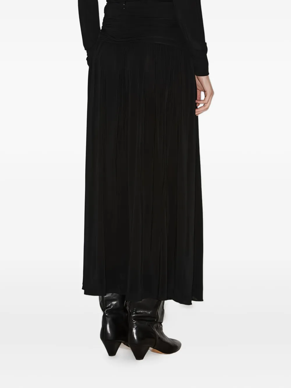 Isabel Marant Pleated Midi Skirt In Black