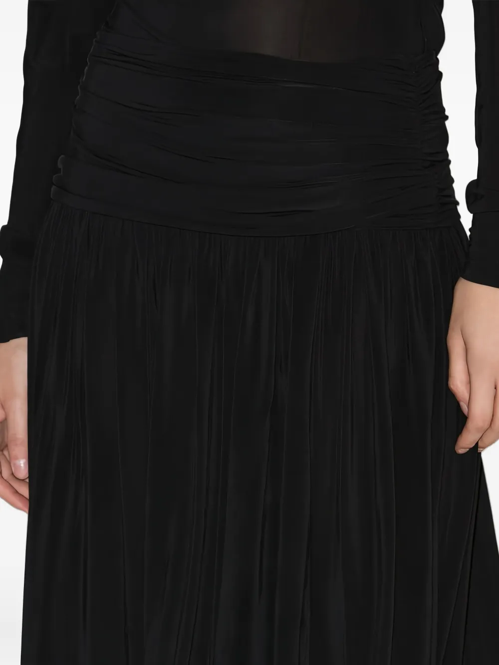 Isabel Marant Pleated Midi Skirt In Black