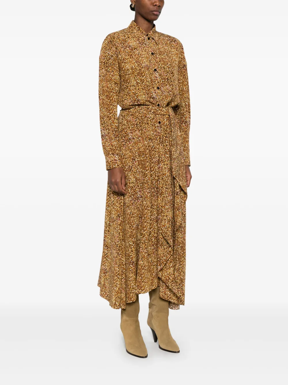 ISABEL MARANT Samantha maxi-jurk Geel