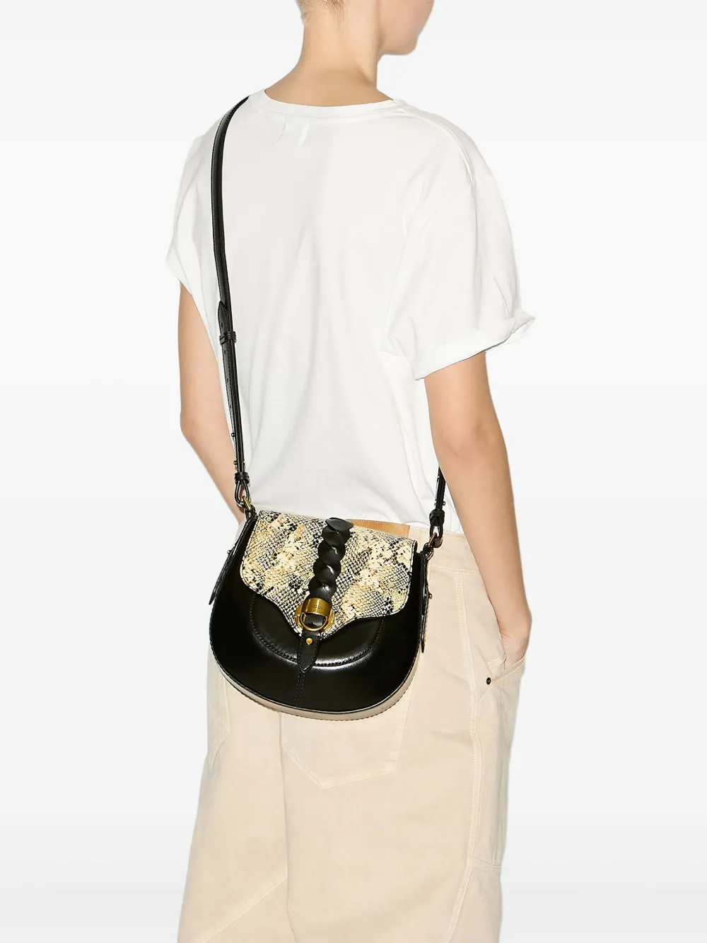 ISABEL MARANT Kleine Altay crossbodytas met slangen-effect Zwart