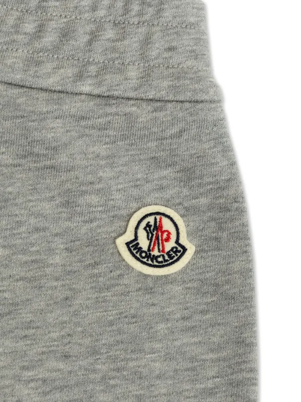 Moncler Enfant logo-print Cotton Track Shorts | Grey | FARFETCH