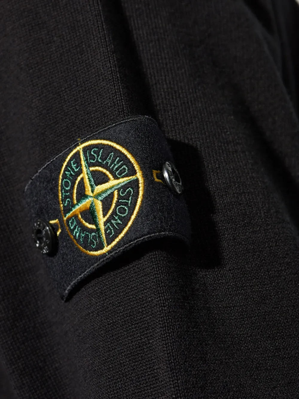 Stone Island Trui met Compass-logopatch Zwart