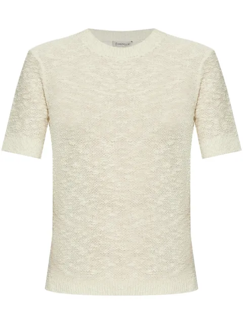 Moncler bouclé open-knit t-shirt