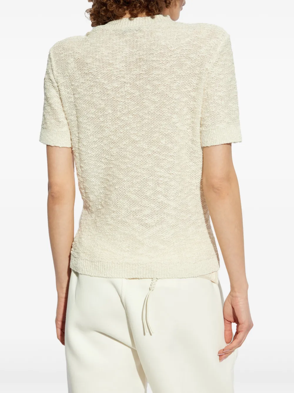 Moncler Bouclé opengebreid T-shirt Beige