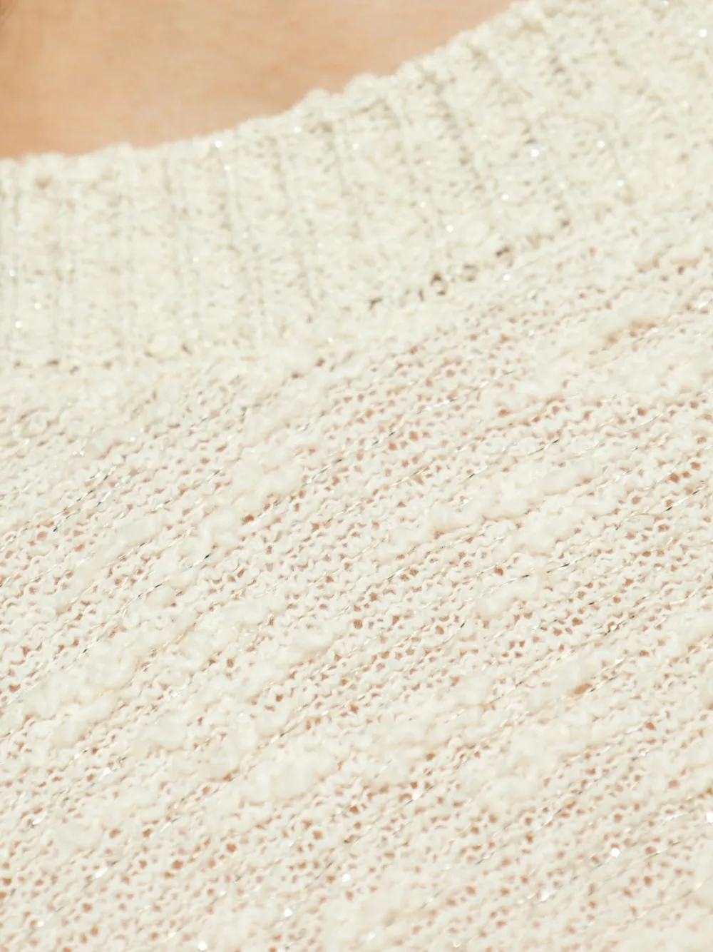 Moncler Bouclé opengebreid T-shirt Beige