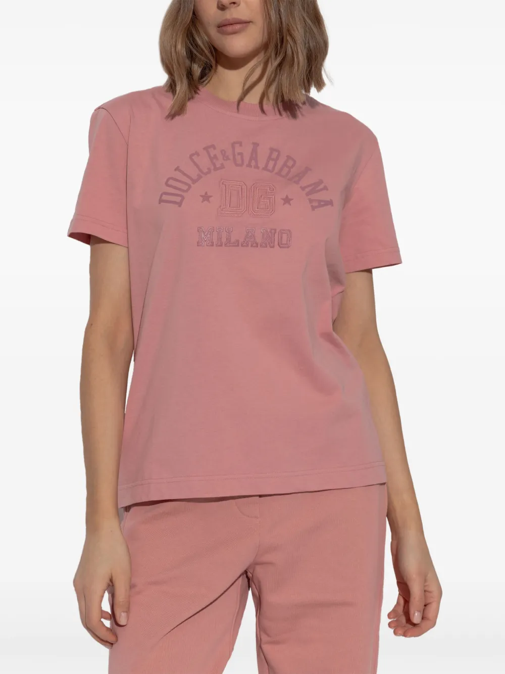 Dolce & Gabbana Logo-print T-shirt In Pink