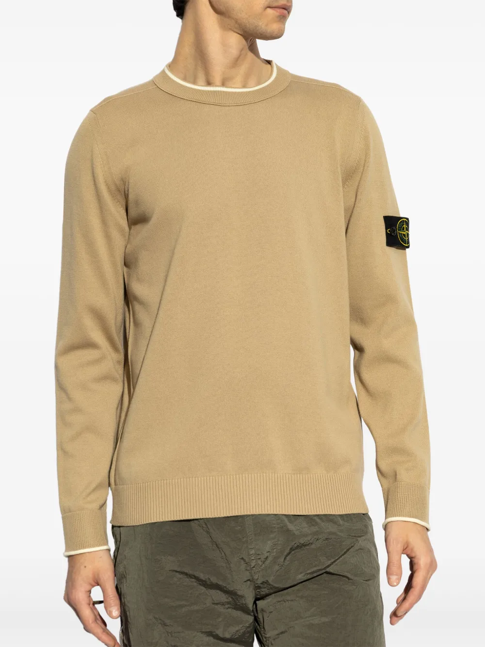 Stone Island Trui met Compass-logopatch Beige