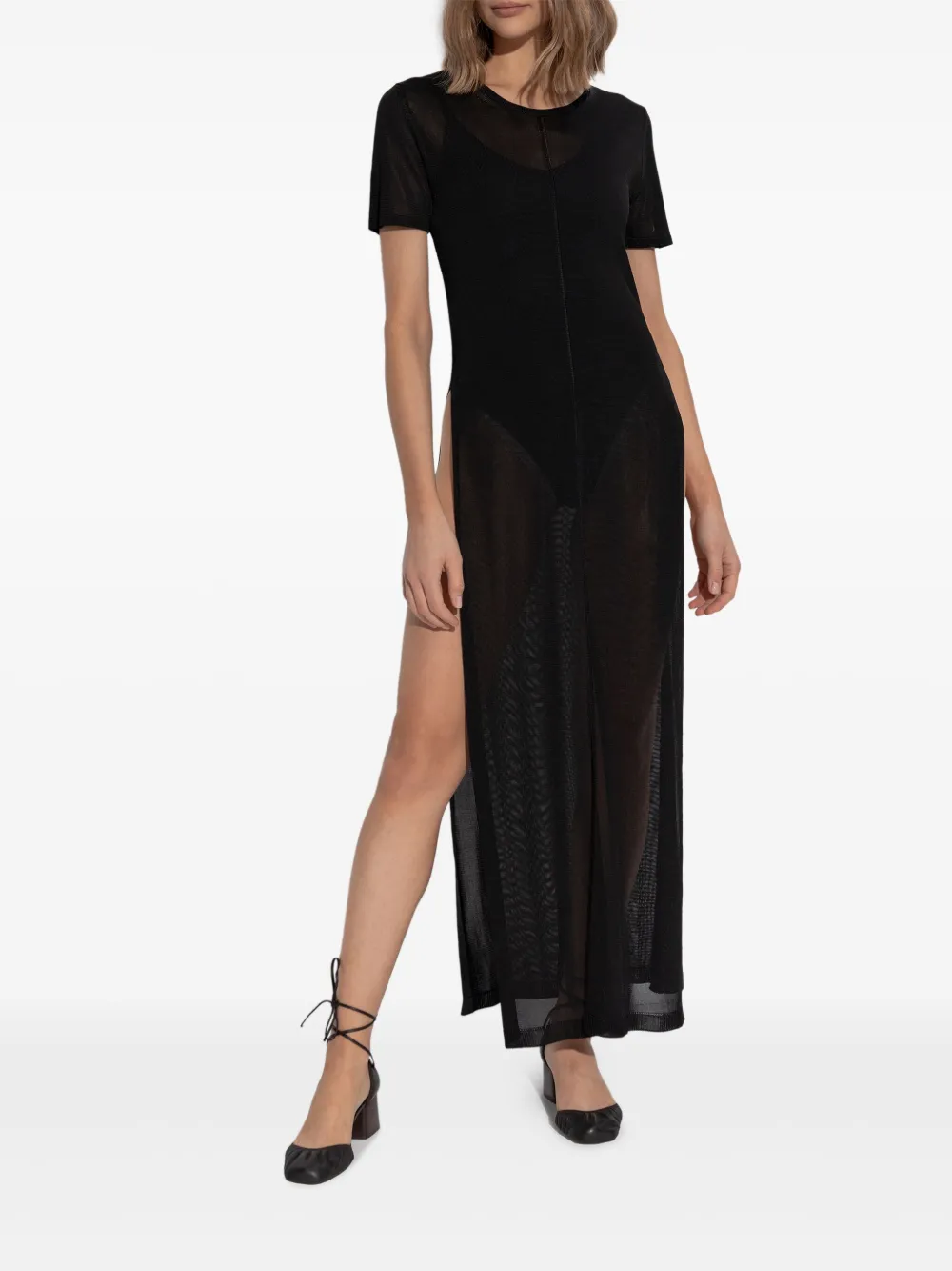 LEMAIRE side-slits maxi dress - Zwart