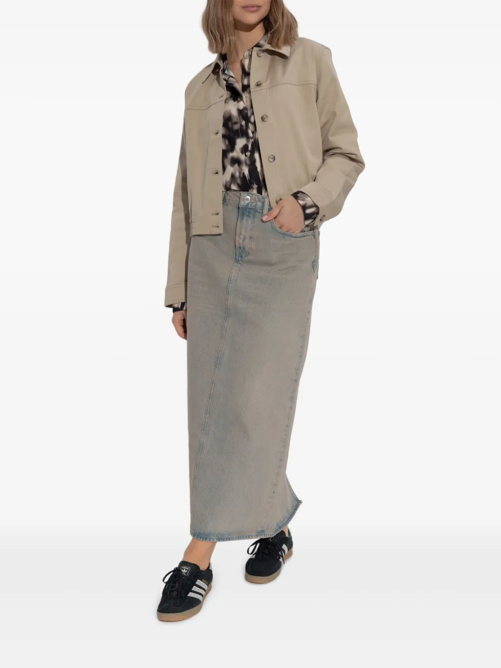 SAMSOE & SAMSOE DENIM MIDI SKIRT