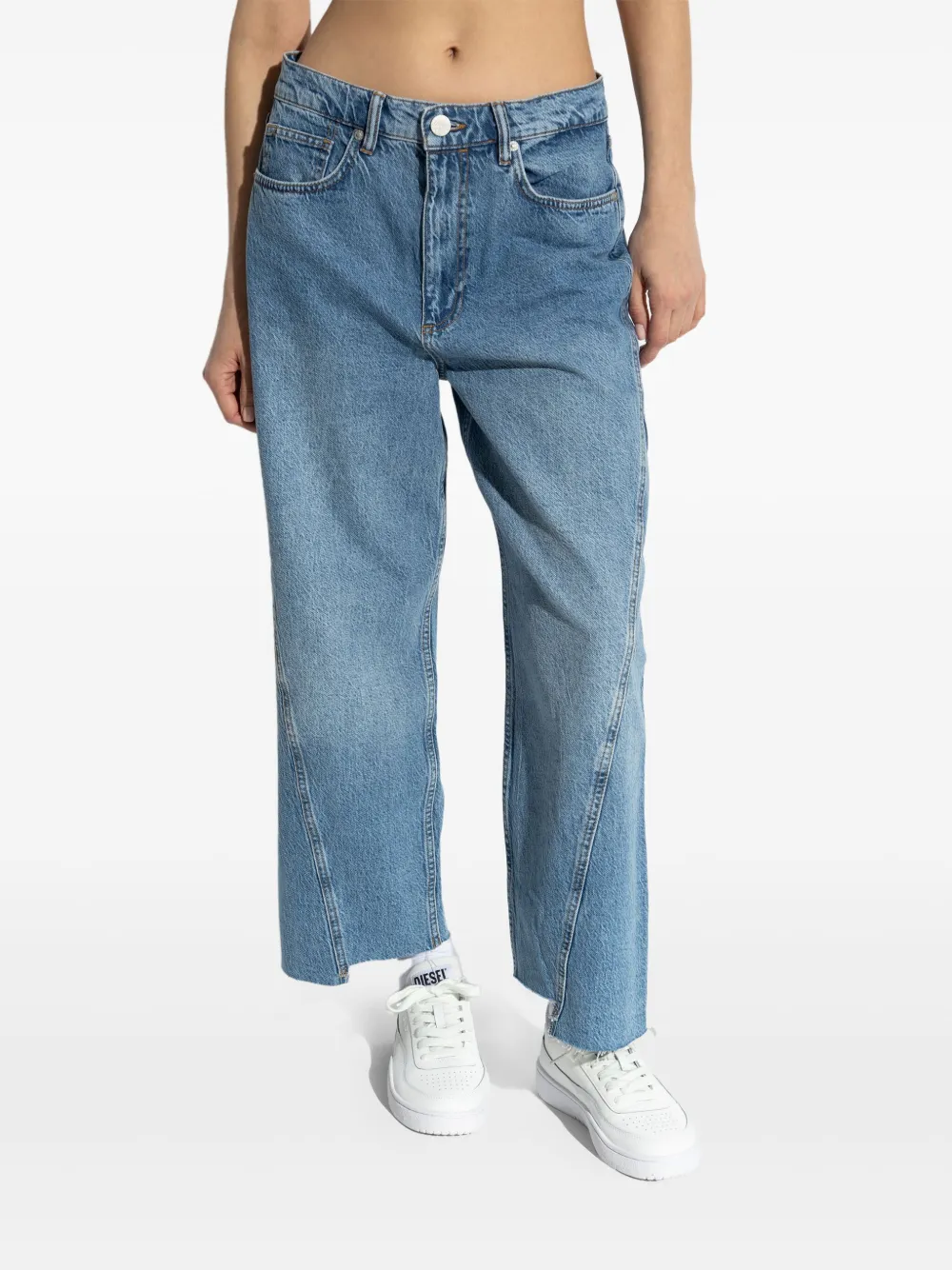 AllSaints Fox ruimvallende jeans Blauw