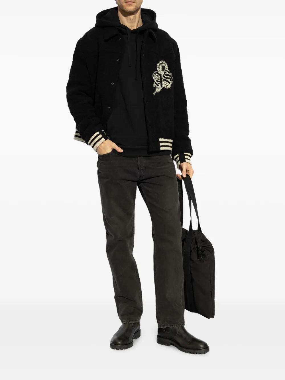 AllSaints Ambaum varsity jacket - Zwart