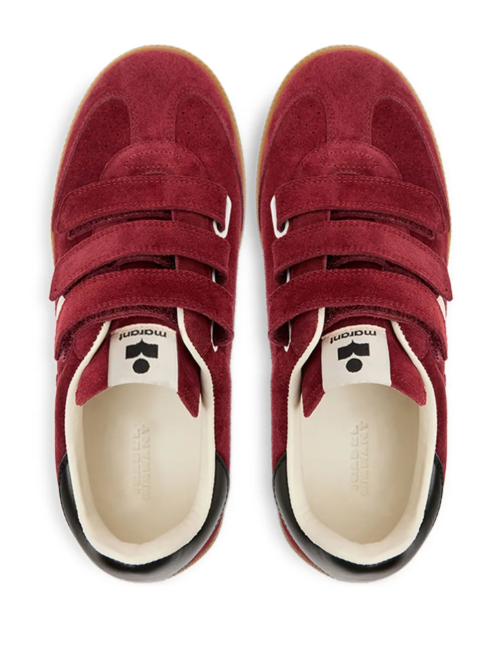 ISABEL MARANT Beth touch-strap suede sneakers Red