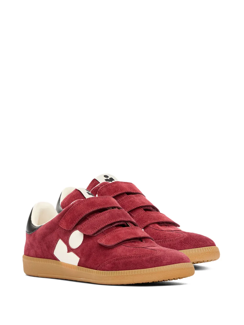 ISABEL MARANT Beth touch-strap suede sneakers Red