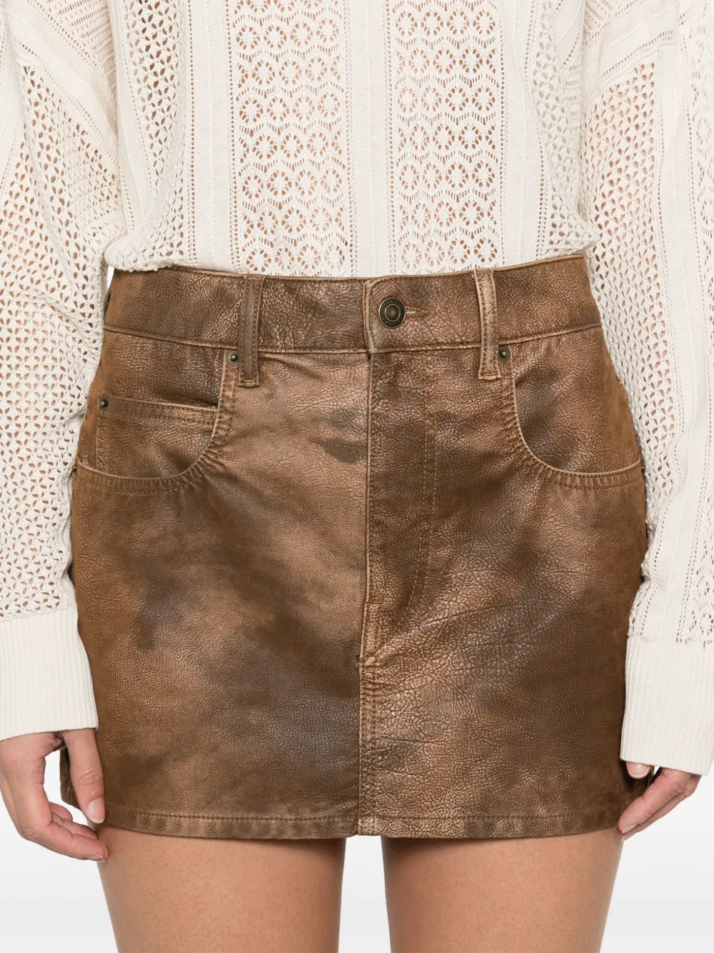 MARANT ÉTOILE Kimmy mini-rok Bruin