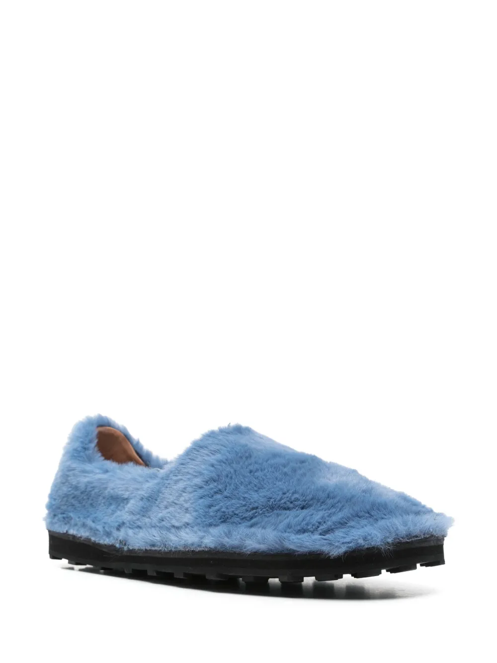 Marni Slippers van imitatiebont - Blauw