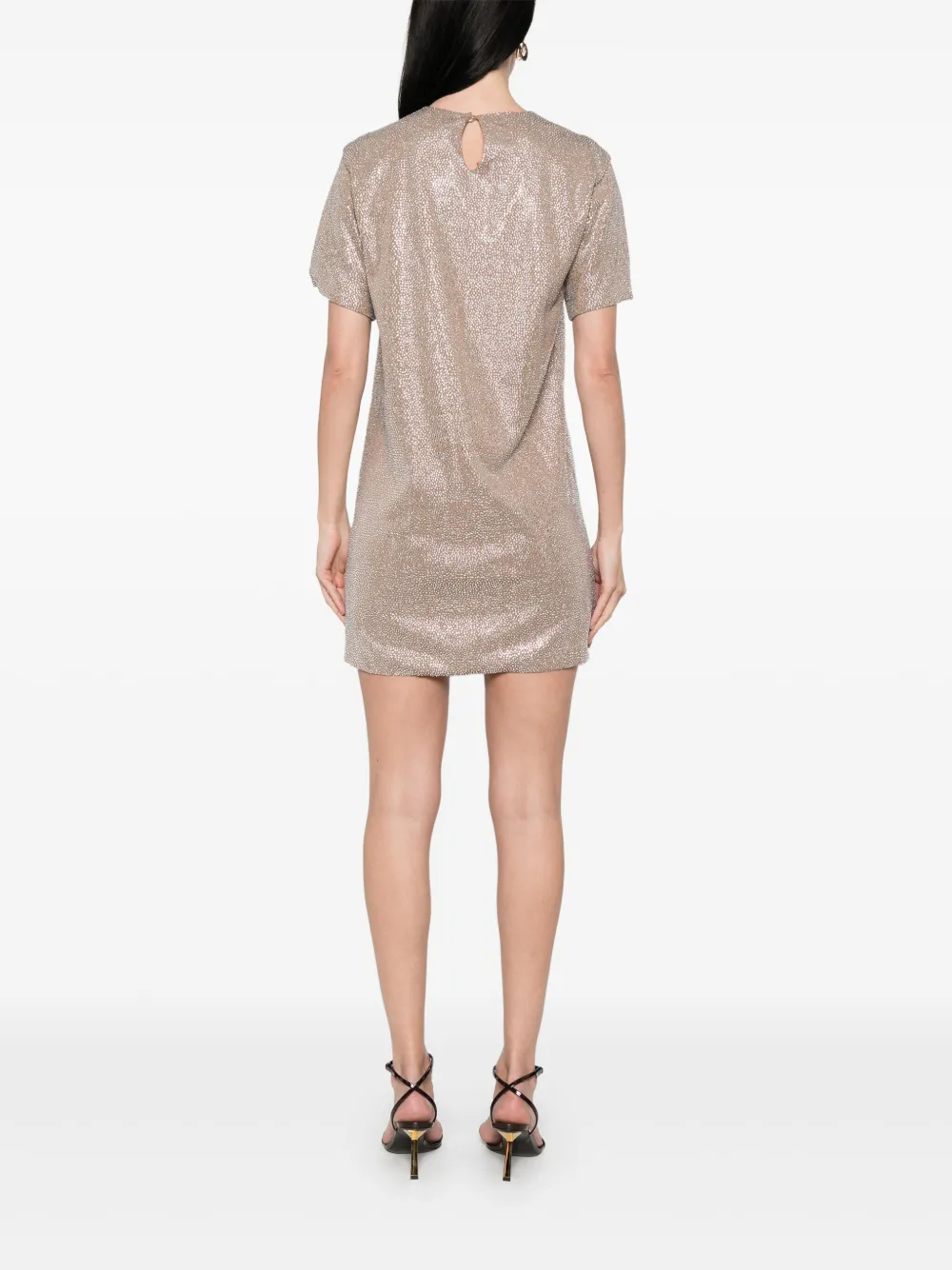 Giuseppe Di Morabito Mini-jurk verfraaid met kristallen Beige