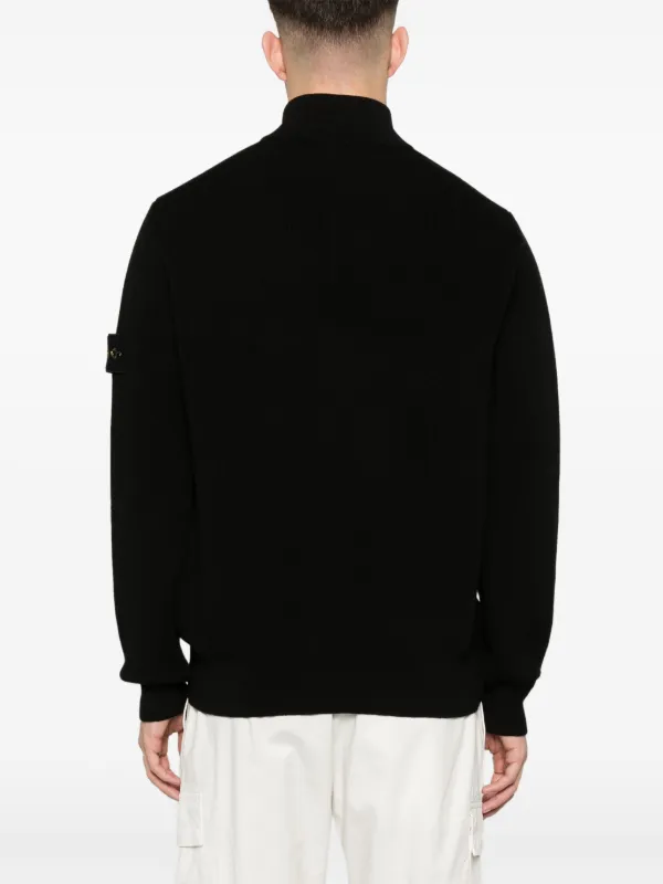 Stone Island コンパスバッジ カーディガン | ブラック Stone Island コンパスバッジ カーディガン | ブラック