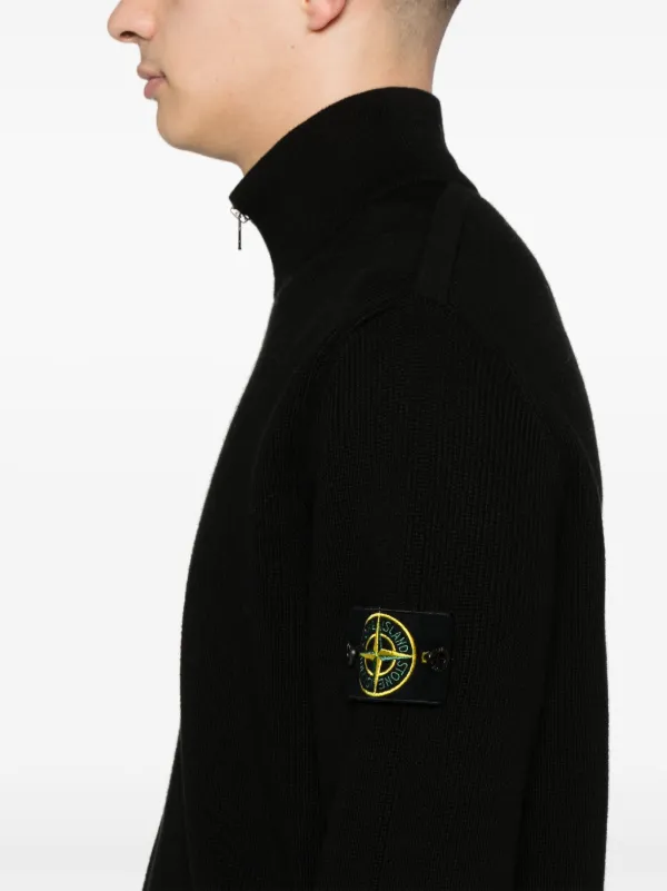 Stone Island コンパスバッジ カーディガン | ブラック Stone Island コンパスバッジ カーディガン | ブラック