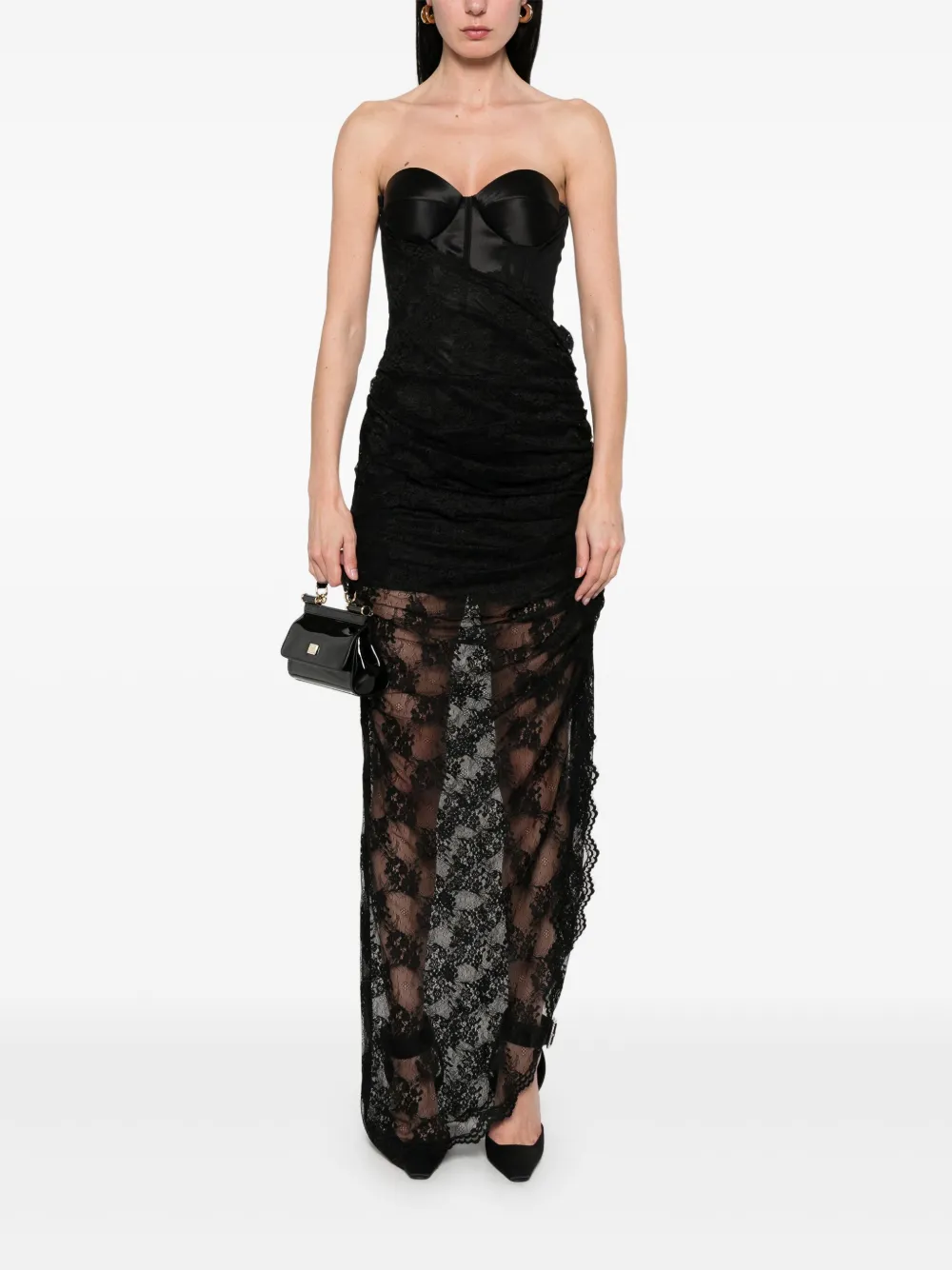 giuseppedimorabito Giuseppe Di Morabito Maxi-jurk met kant - Zwart