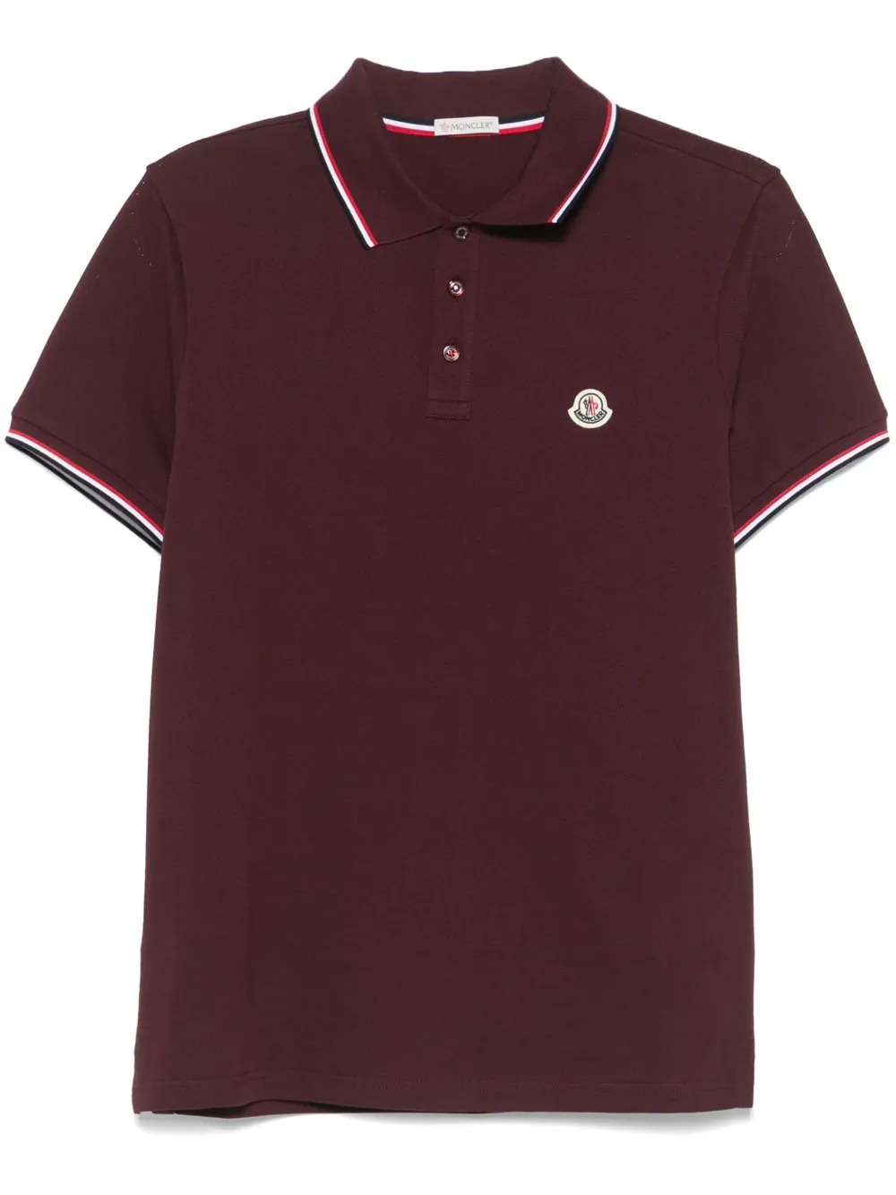 Moncler logo-patch polo shirt | Red | Image 1