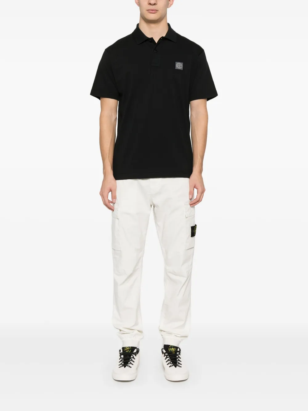 stoneisland Stone Island Poloshirt met Compass-logopatch - Zwart