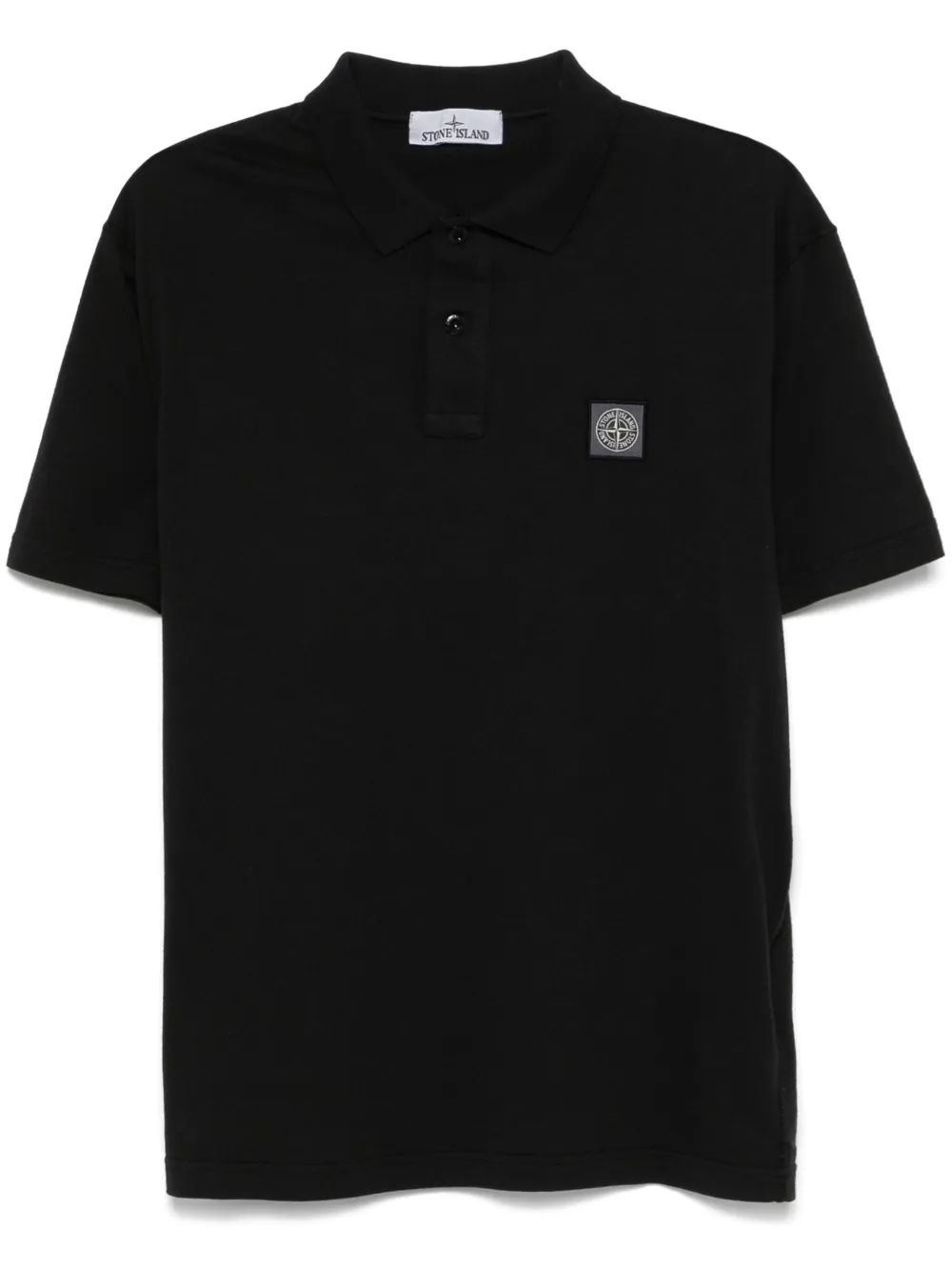 Stone Island playera tipo polo con parche Compass | negro | Image 1