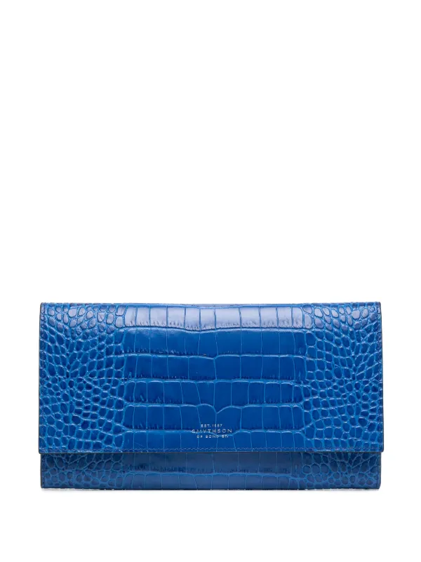 Smythson Marshall Travel Wallet in Blue