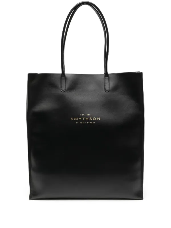 Smythson Pavilion Kingly Tote Bag in Black
