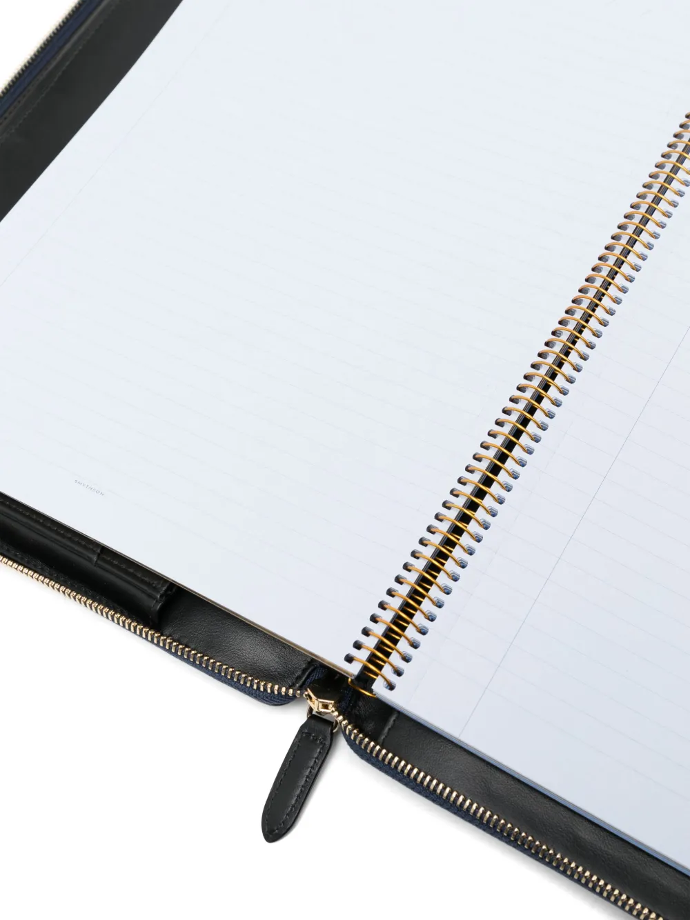 Smythson A4 Zip Fastening Folder In Black