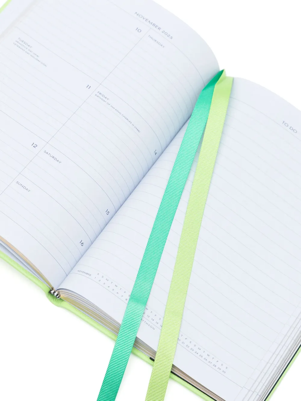 Smythson 2025-2026 Pastegrain Weekly Diary In Green