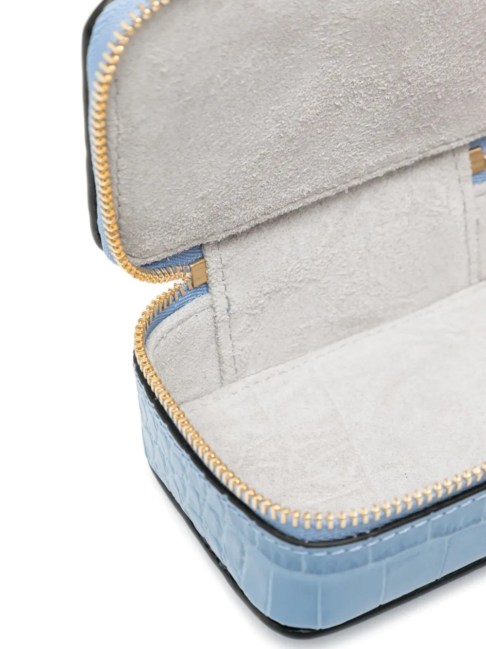 Smythson Small Square Trinket Case In Blue