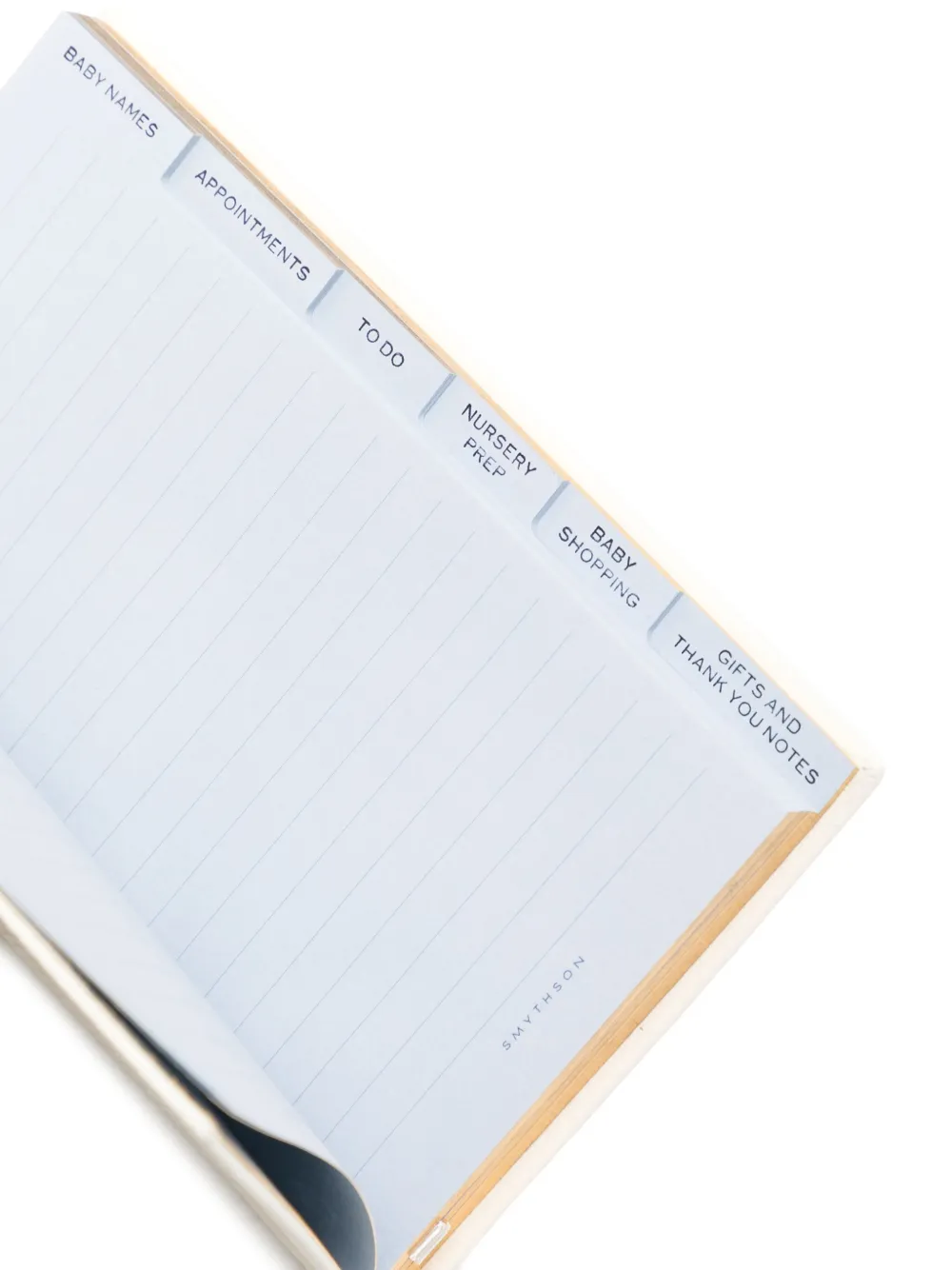 Smythson Mummy To Be Chalk Panama Leather Notebook In White