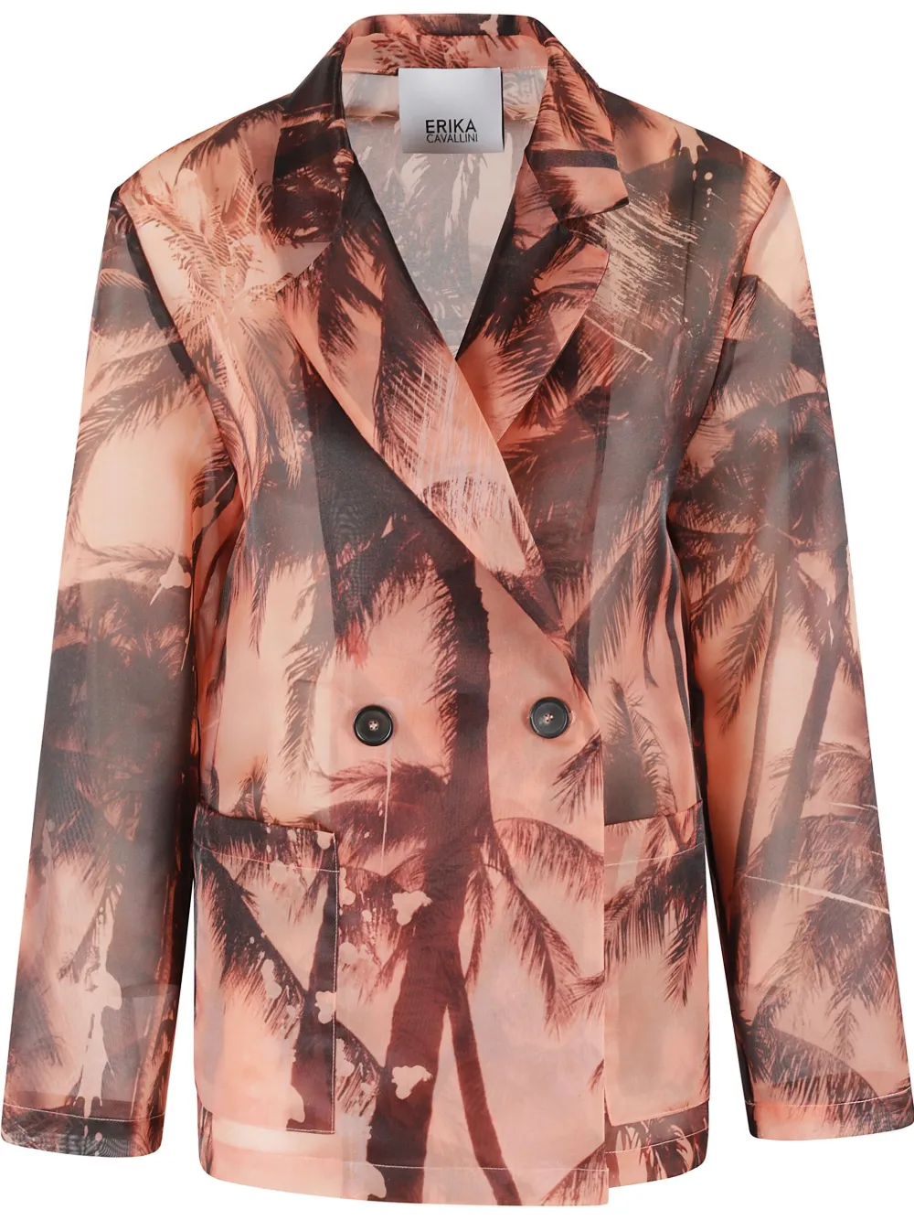 palm tree-print blazer