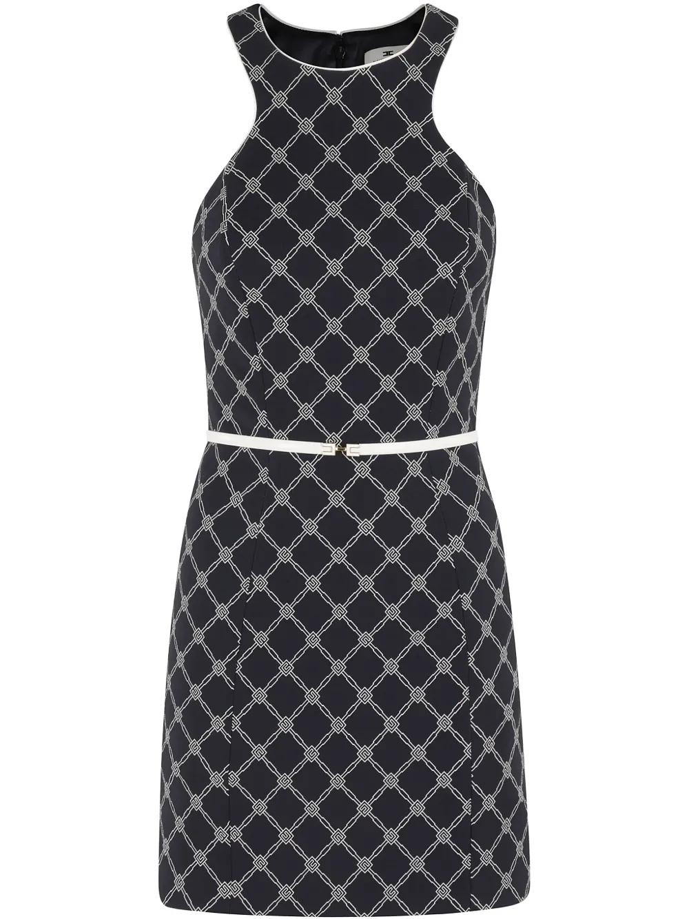 Elisabetta Franchi printed crêpe mini dress Zwart