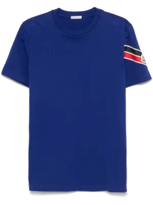 Moncler logo-print T-shirt | Blue | FARFETCH
