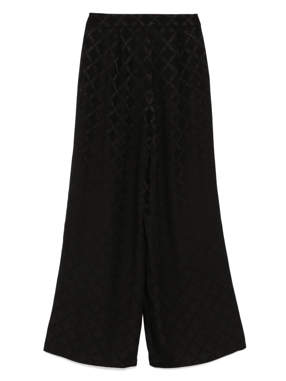 Michael Kors Empire broek met wijde pijpen en jacquard - Zwart