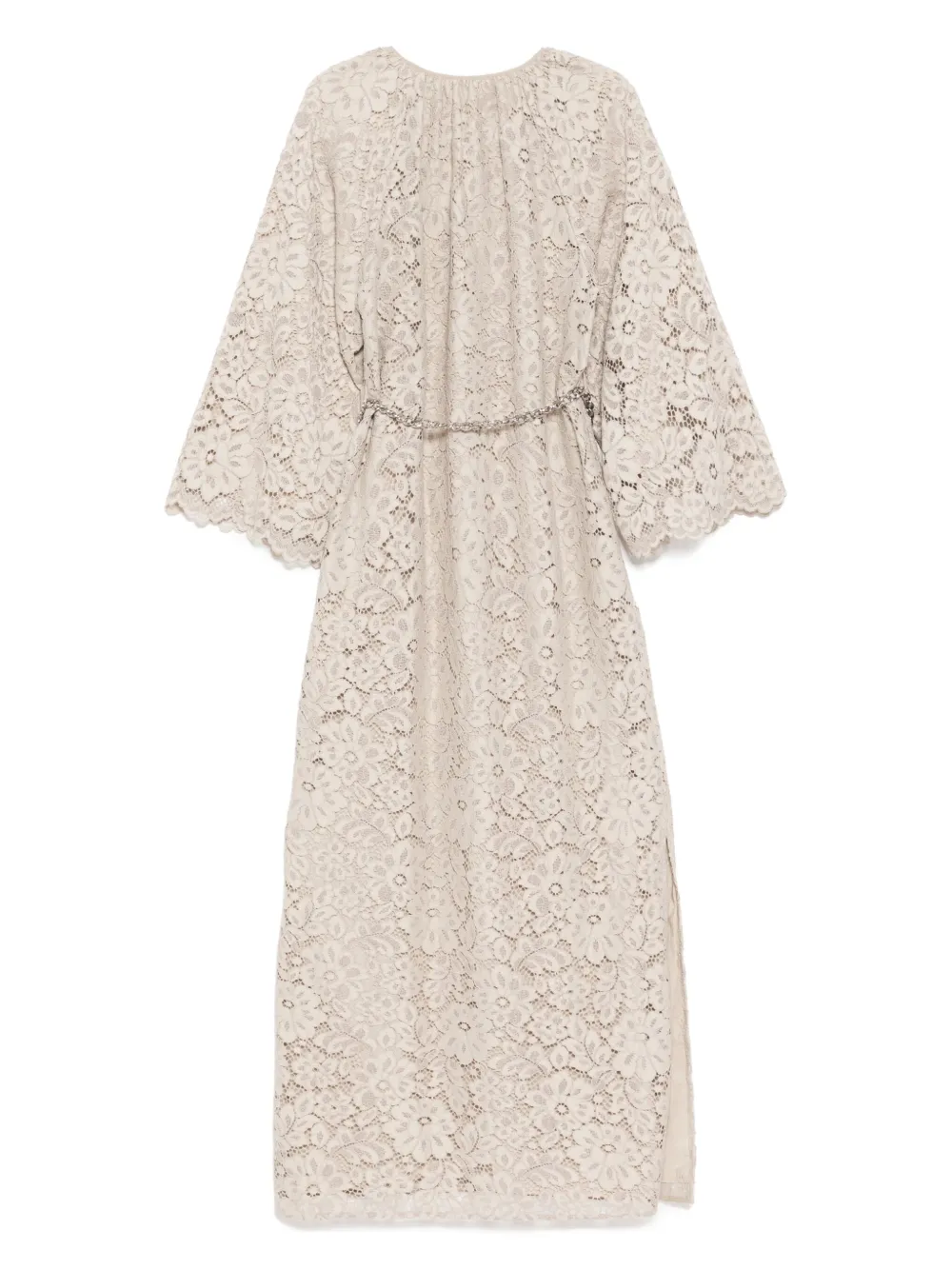 Michael Kors Tuniek met bloemenkant en klokmouwen - Beige