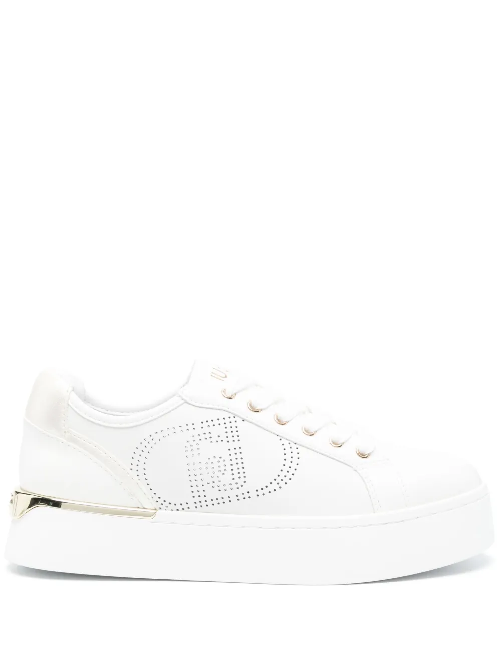 LIU JO perforated-logo leather sneakers White