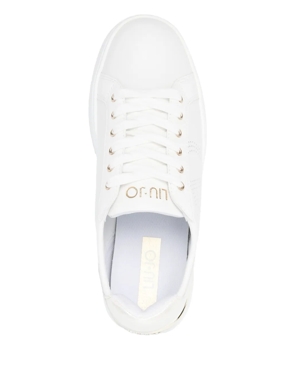 LIU JO perforated-logo leather sneakers White