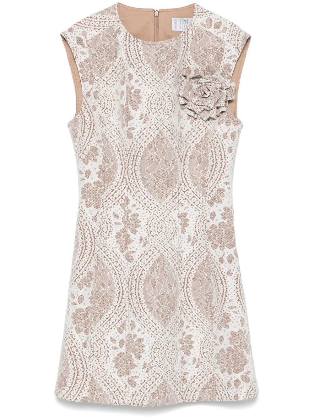 Giuseppe Di Morabito Mini-jurk met overslag van kant Beige