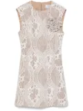 Giuseppe Di Morabito lace-overlay mini dress - Neutrals