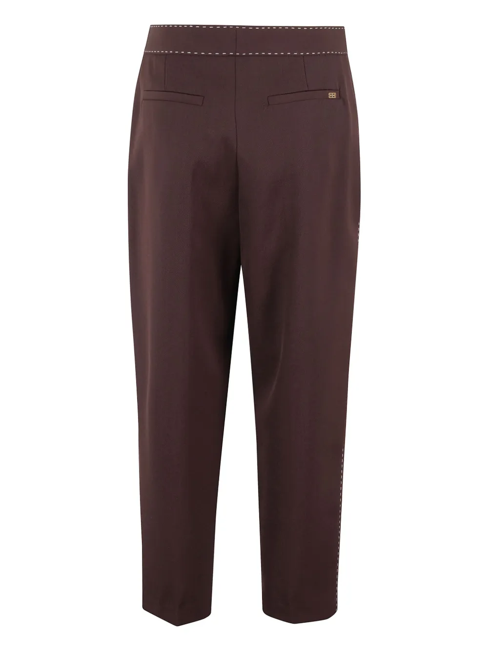 Elisabetta Franchi contrast-stitching straight trousers - Bruin