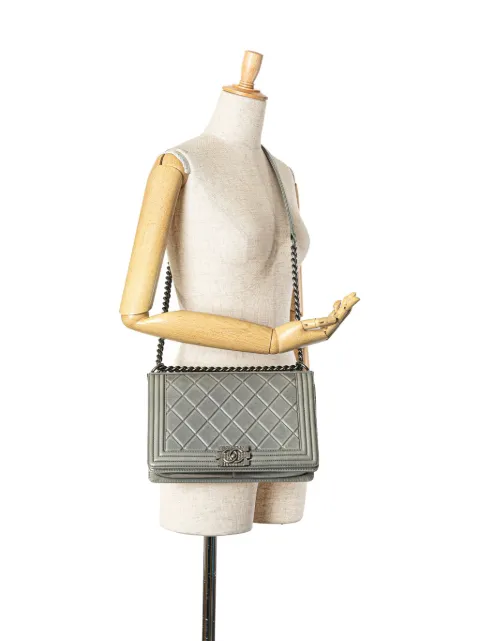 CHANEL Pre-Owned 2015-2016 Paris-Salzburg Large Embossed Calfskin Boy Flap crossbody bag I0AJEA3KMWBT8KG9 - 1
