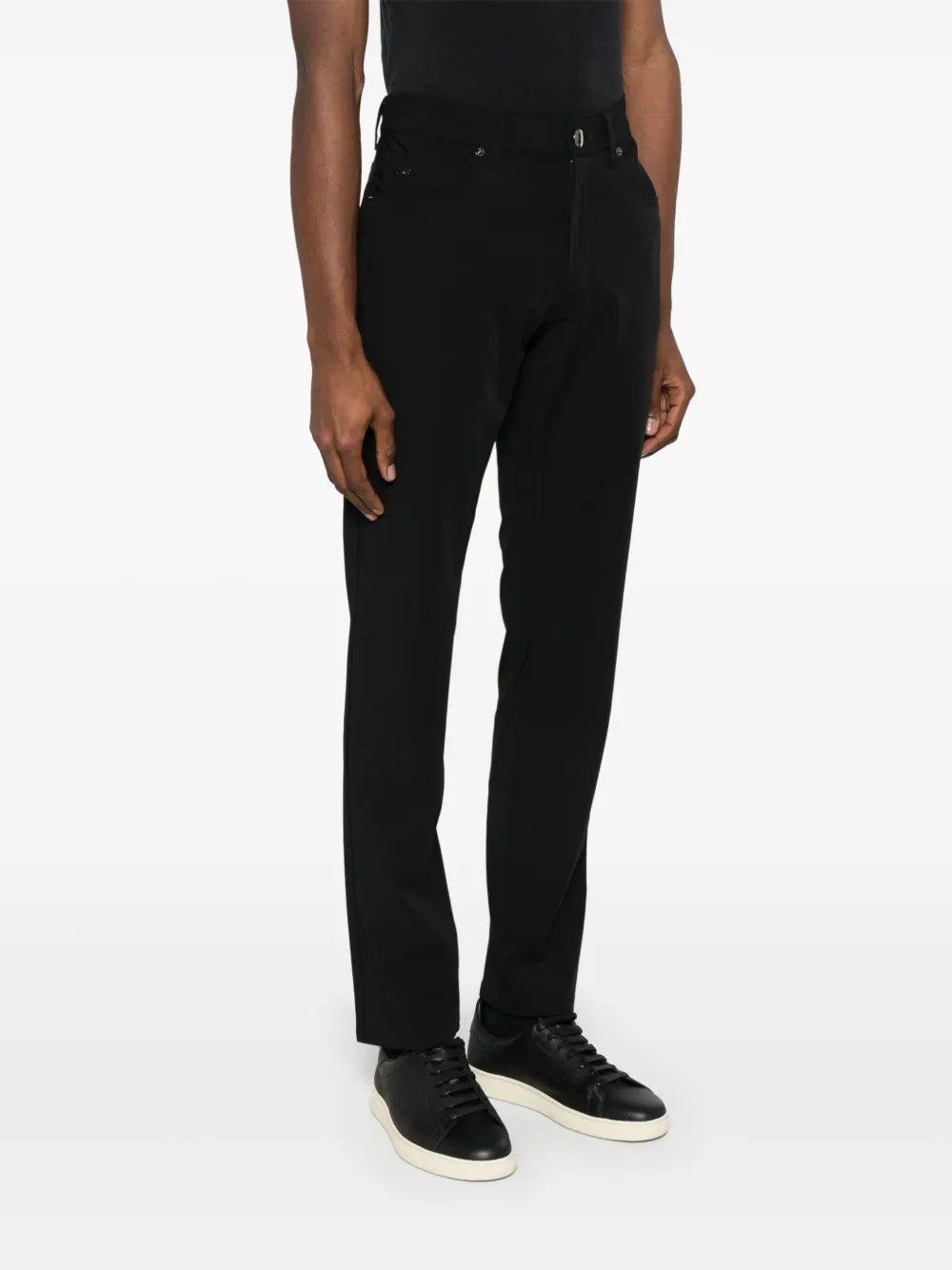 Emporio Armani Broek met toelopende pijpen Zwart
