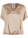 Semicouture short sleeve blouse - Neutrals