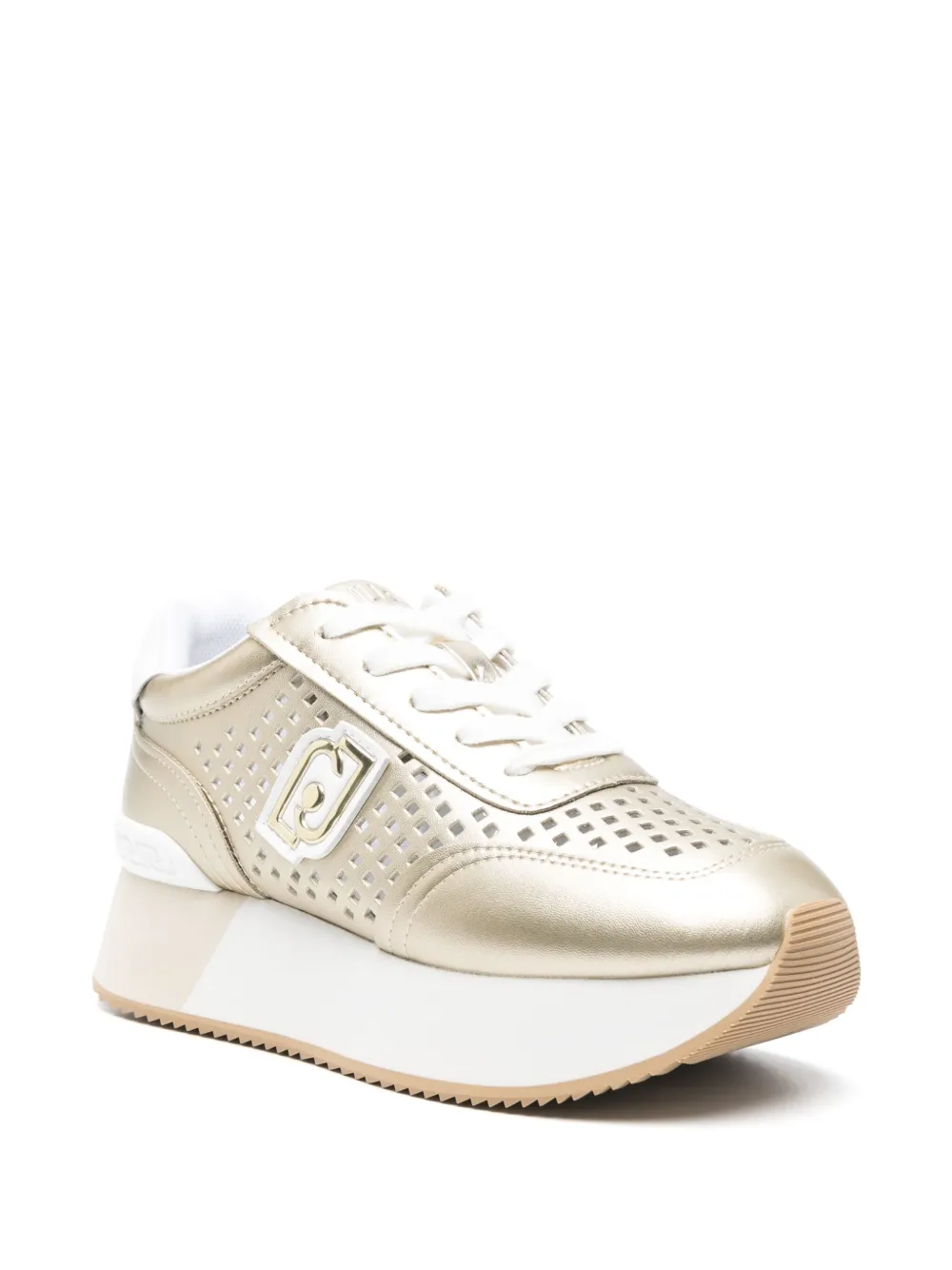 LIU JO Sneakers met plateauzool en geperforeerd detail Goud