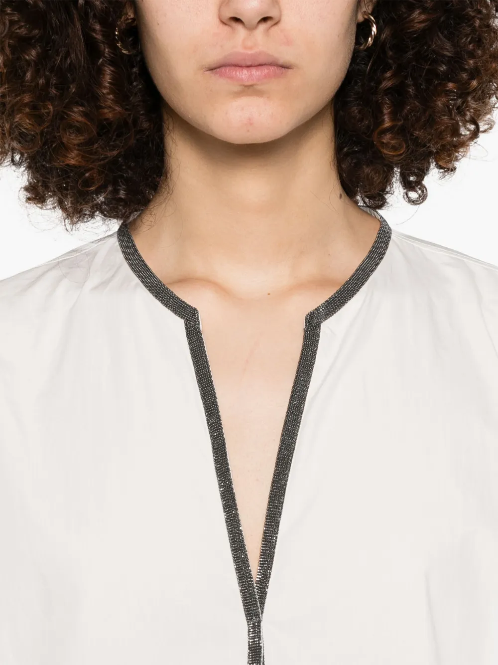 Brunello Cucinelli Blouse met moniliketting Wit