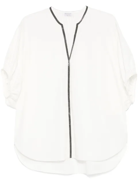 Brunello Cucinelli Bluse mit Monili-Kette