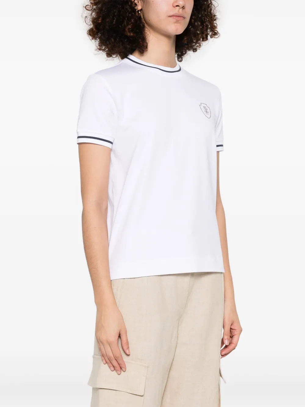 Brunello Cucinelli T-shirt met logoprint Wit